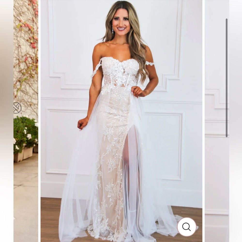 WHIMSICAL WISHES BEADED WEDDING DRESS: IVORY/CHAMPAGNE Bella and Bloom Boutique